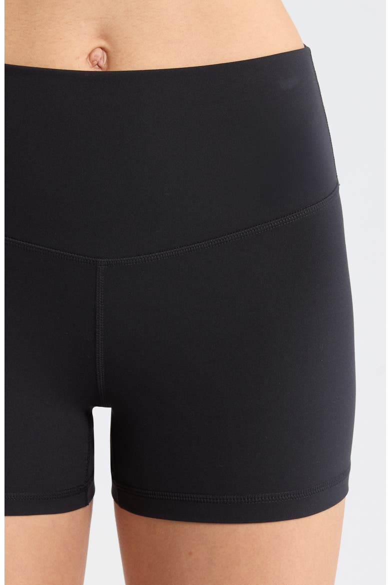 Luxe Lite High Waist Shorty Shorts, Alternate, color, BLACK