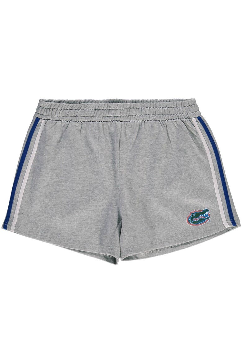 Women's Heathered Gray Florida Gators Plus Size 2-Stripes Shorts, Main, color, Heather Gray