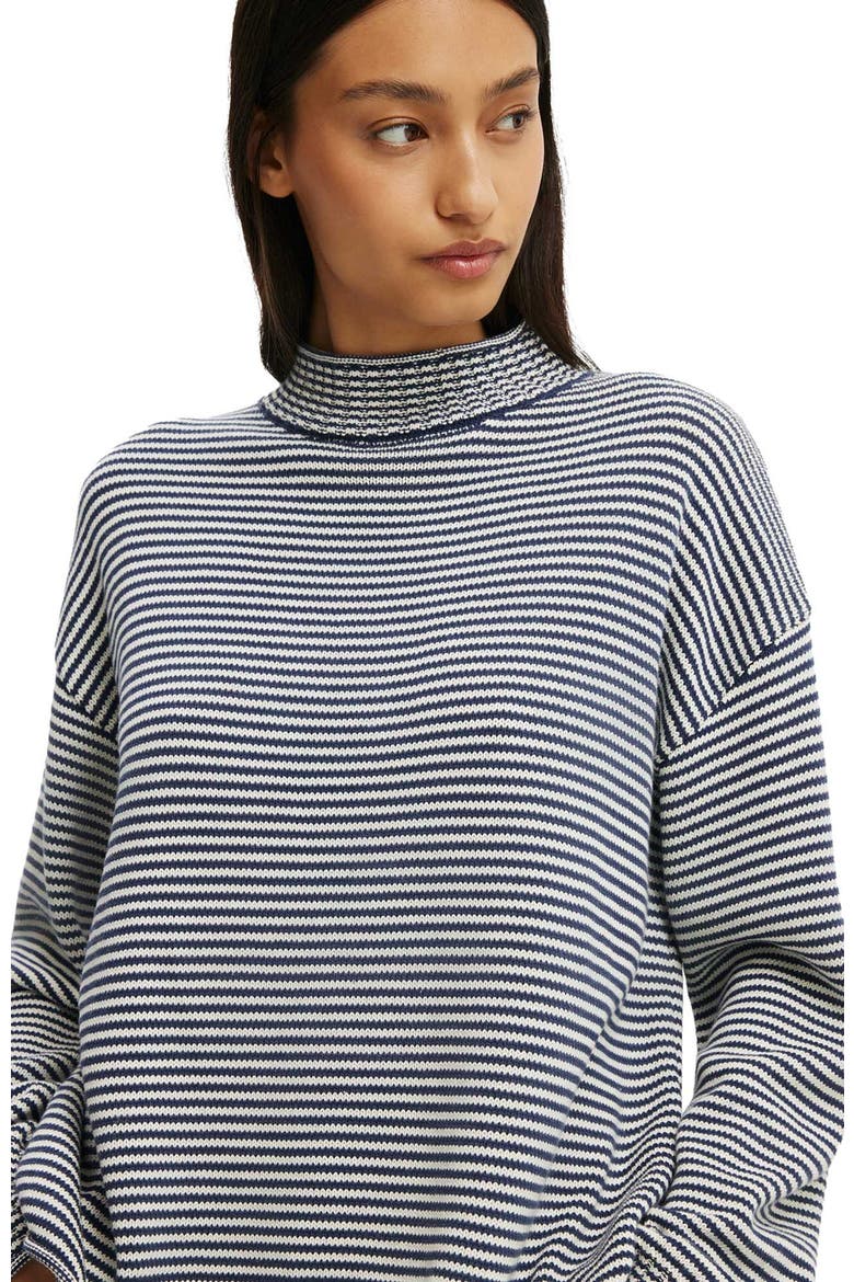Women's Mila Mock Neck Sweater, Alternate, color, Shadow Navy Porcelain Stripe