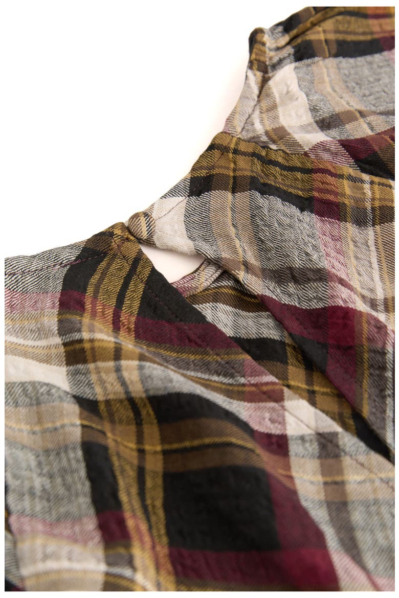 Plaid Puff Sleeve Midi Dress, Alternate, color, CHECK