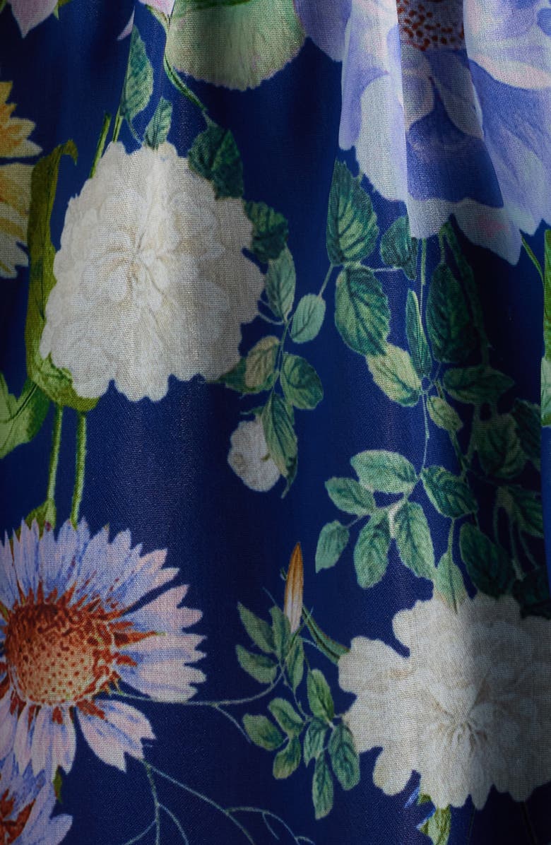 Tahari ASL Floral Silky Organza Cocktail Dress, Alternate, color, Navy Floral