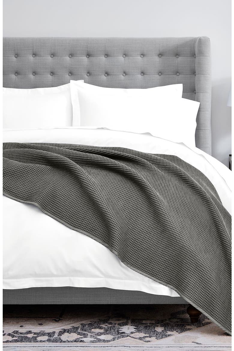 Waffle Organic Cotton Blanket, Alternate, color, STONE