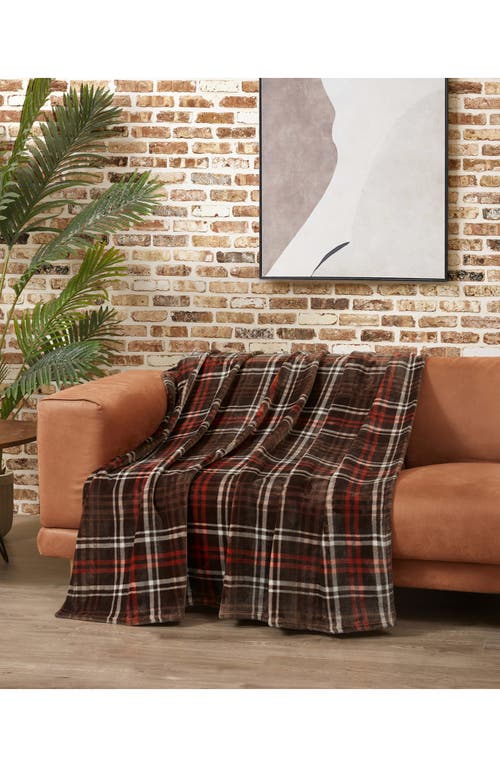Lucky Brand Camper Plaid Throw Blanket In Brown