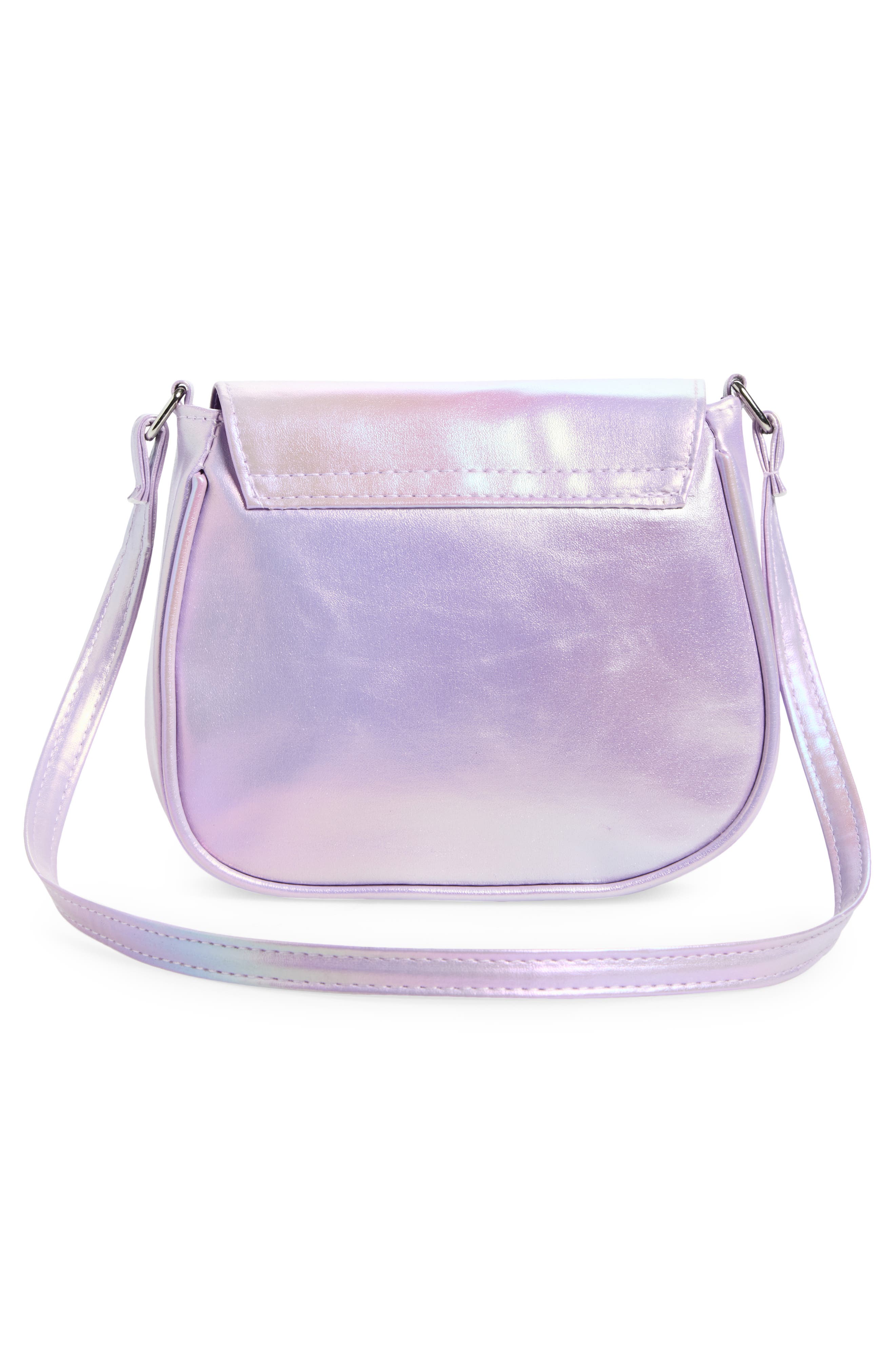 Capelli New York Kids' Metallic Shoulder Bag, Alternate, color, Lilac