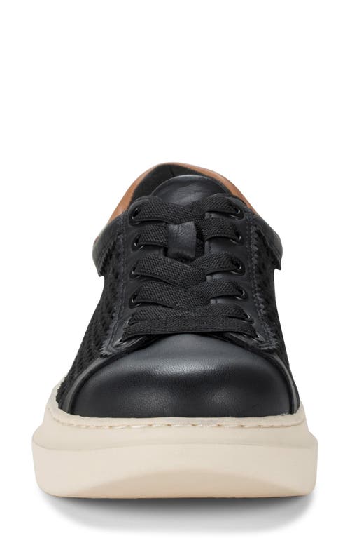 Baretraps Tiara Perforated Wedge Sneaker In Black Leather