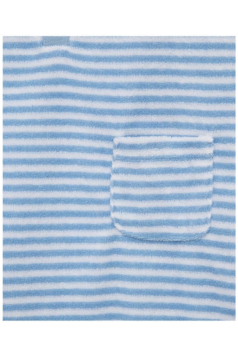 Stripe Terry Romper & Hat Set, Alternate, color, BLUE