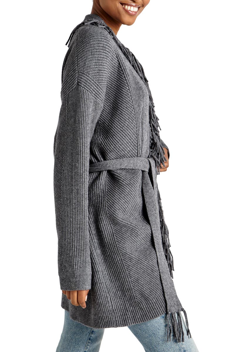 Splendid Cora Belted Fringe Cardigan, Alternate, color,