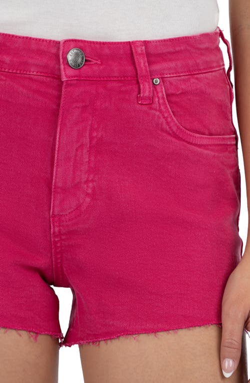 Kut From The Kloth Jane Raw Hem Denim Shorts In Fuchsia