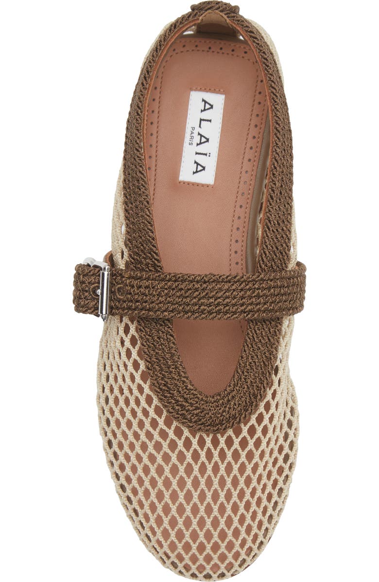 Alaïa Mesh Mary Jane Flat, Alternate, color, Vert Kaki