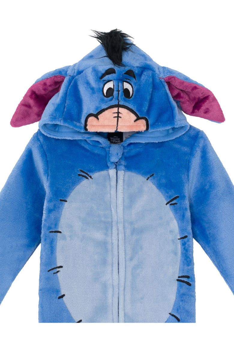 Winnie the Pooh Fleece Hooded Coverall, Alternate, color, Eeyore Blue Grey