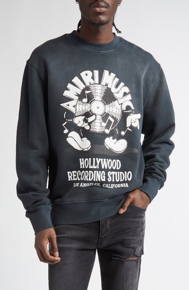 AMIRI Music Record Graphic Sweatshirt, Main, color, 