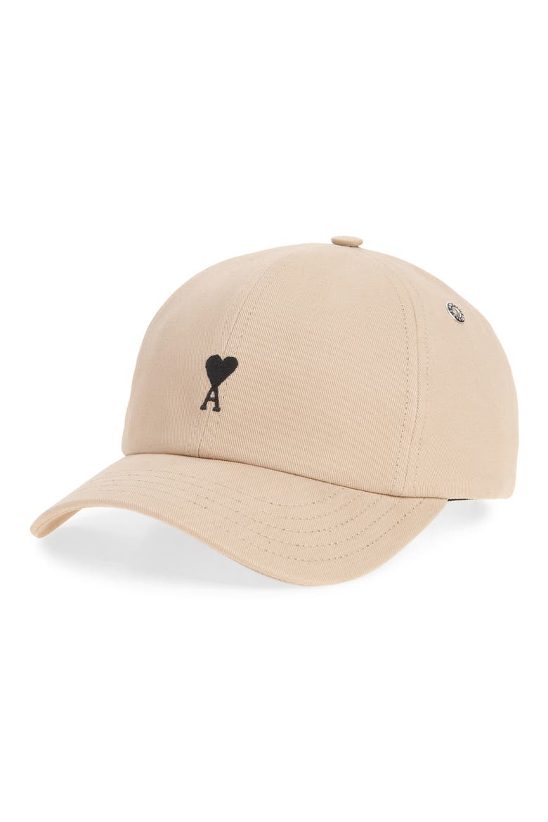 Ami de Coeur Embroidered Adjustable Baseball Cap, Main, color, BEIGE TAUPE