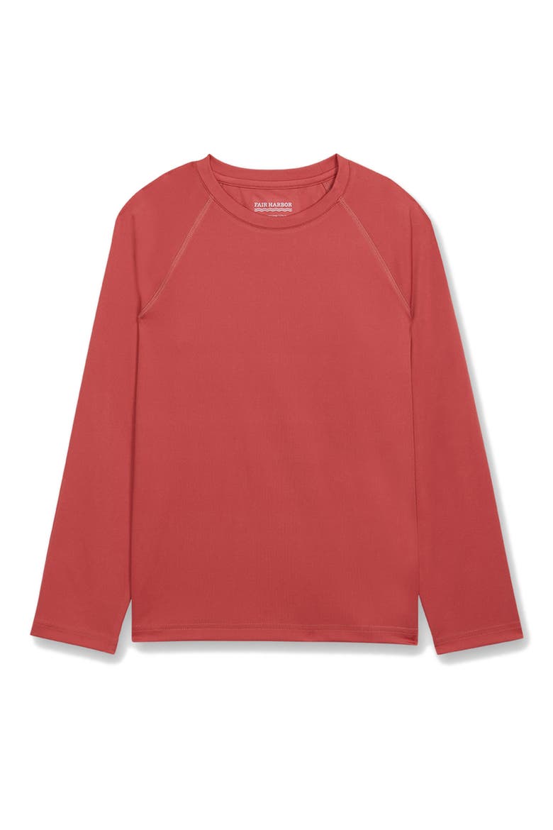 Kids' Long Sleeve Rashguard, Main, color, WASHED RED