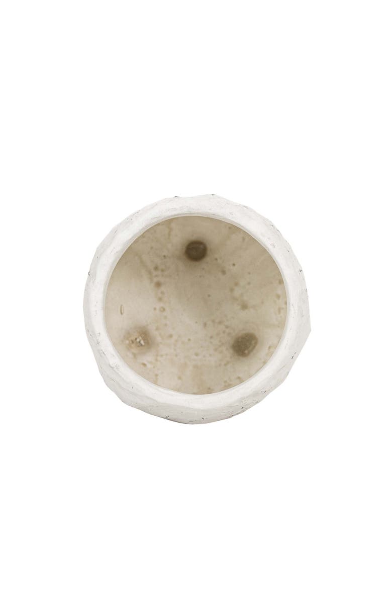 Foreside Home and Garden Distressed Footed Planter White Stoneware, Alternate, color, White