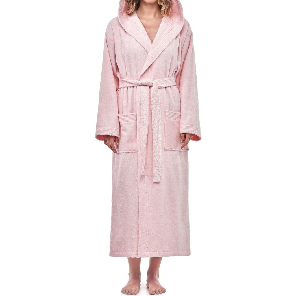 Arus Paradise Womens Hooded Cotton Bath Robe In Pink
