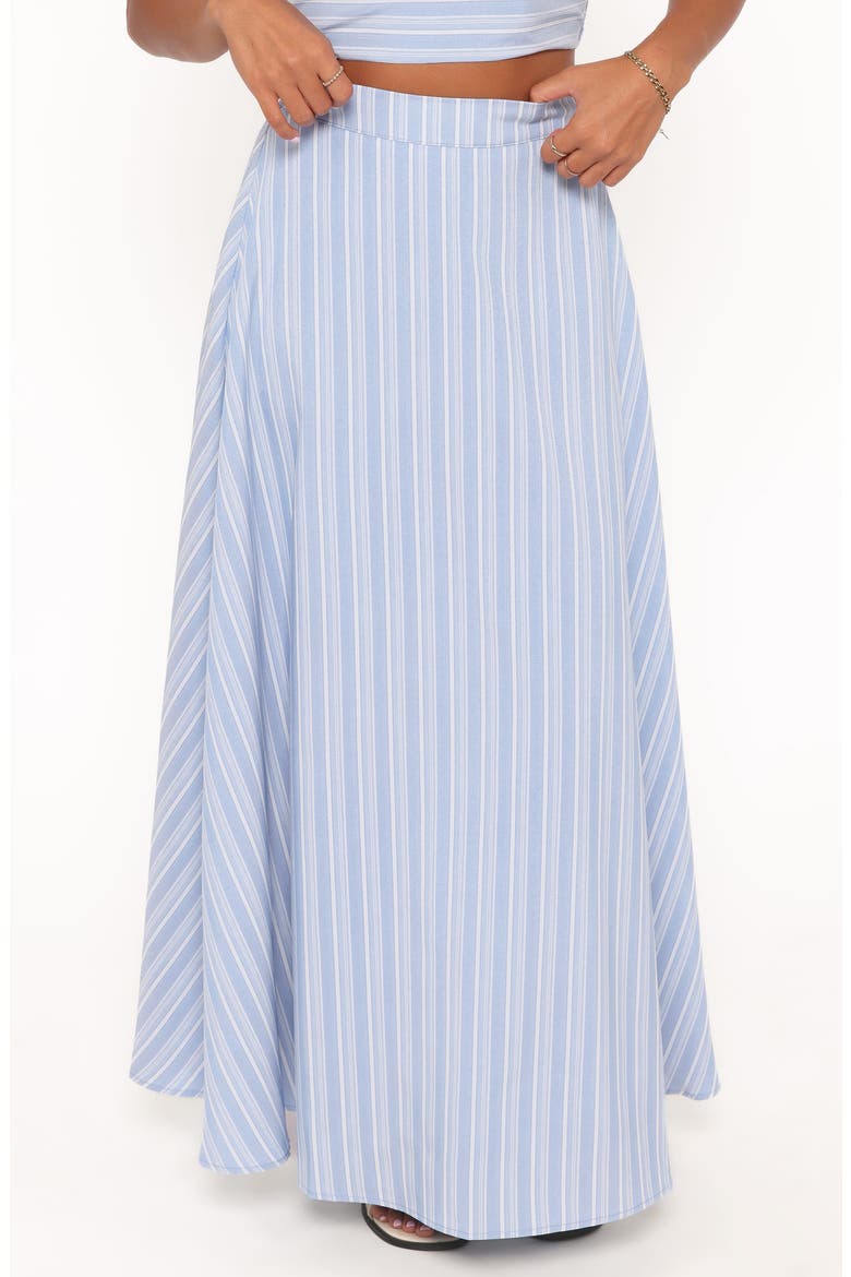 Serafina Stripe Strapless Top & Maxi Skirt Set, Alternate, color, BLUE STRIPE
