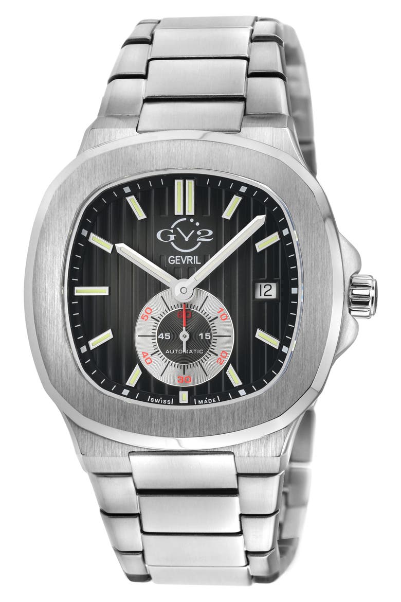 Potente Automatic Stainless Steel Bracelet Watch, 40mm, Main, color, SILVER
