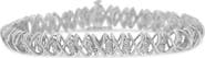 Haus of Brilliance Silver rose-cut Diamond X-Link Bracelet