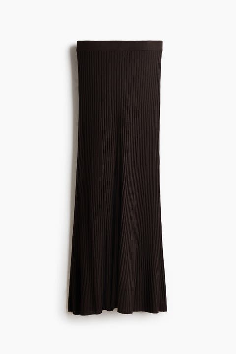 Rib-knit Viscose Skirt