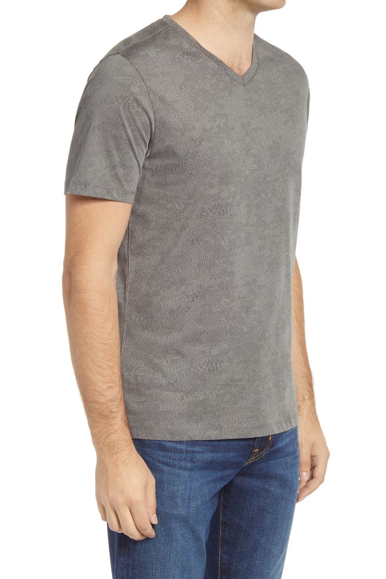 London Print V-Neck T-Shirt, Alternate, color, GREY