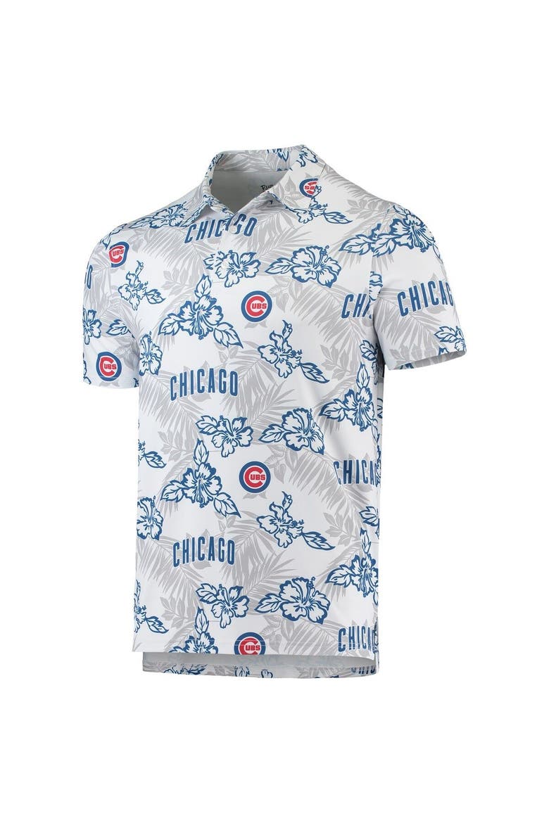 Men's Reyn Spooner White Chicago Cubs Performance Polo, Alternate, color, White