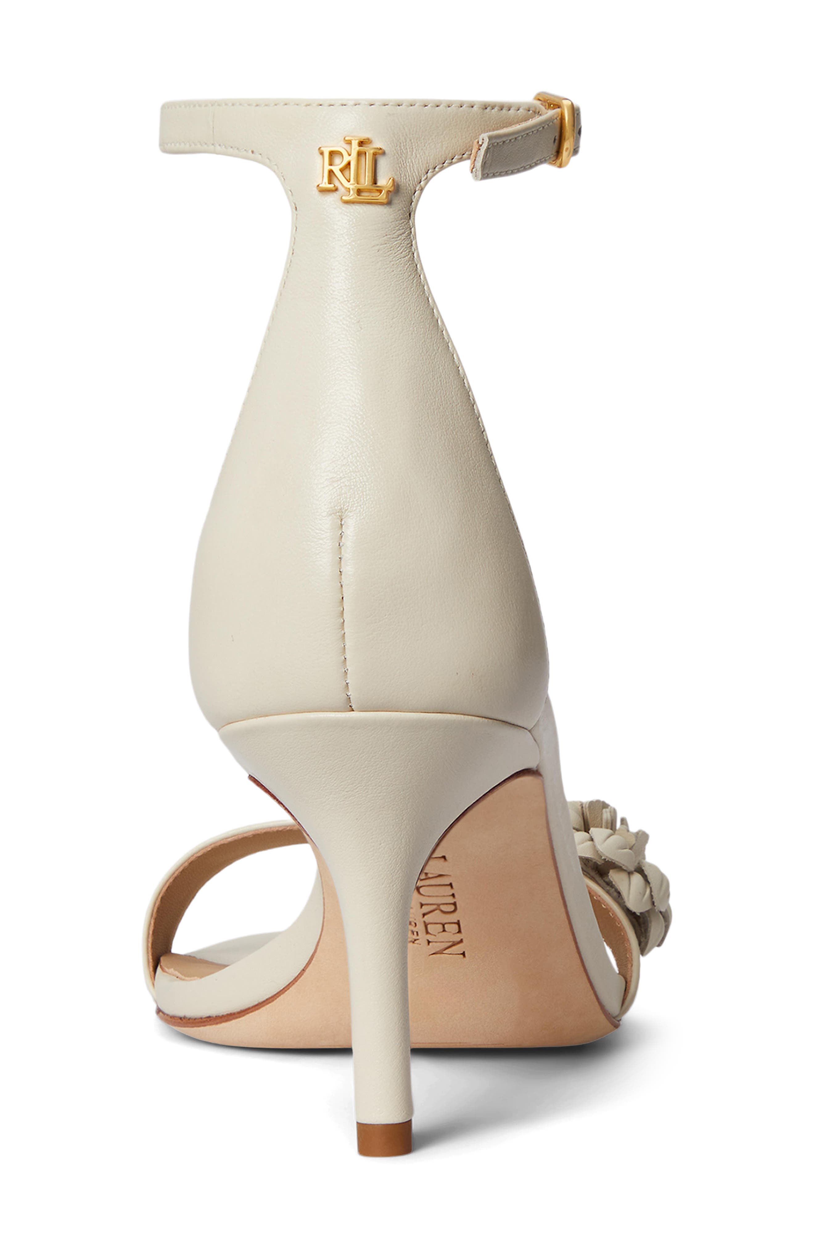 Ralph Lauren Allie Ankle Strap Sandal, Alternate, color, Soft White