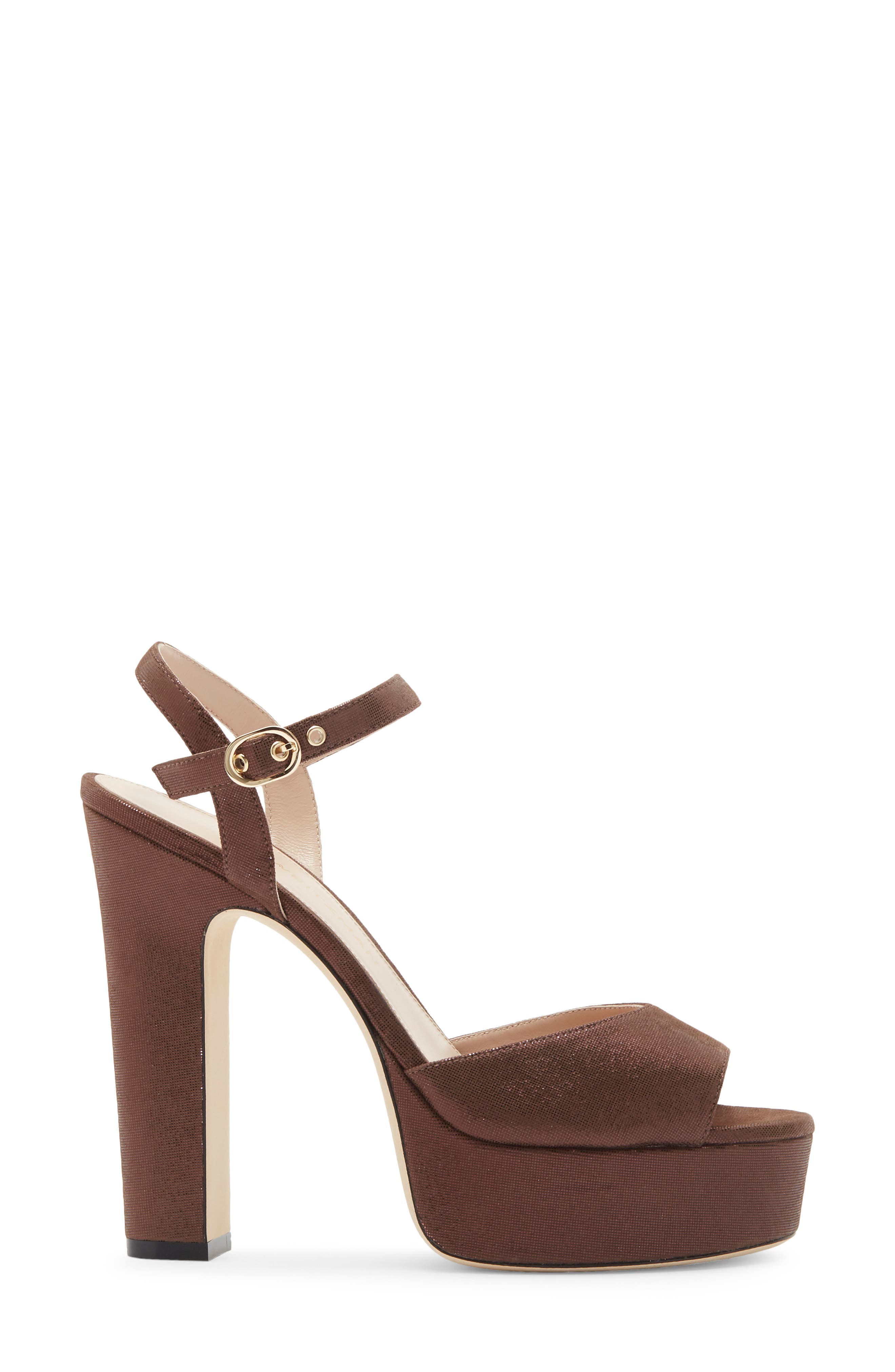 Reade Platform Sandal, Alternate, color, WALNUT