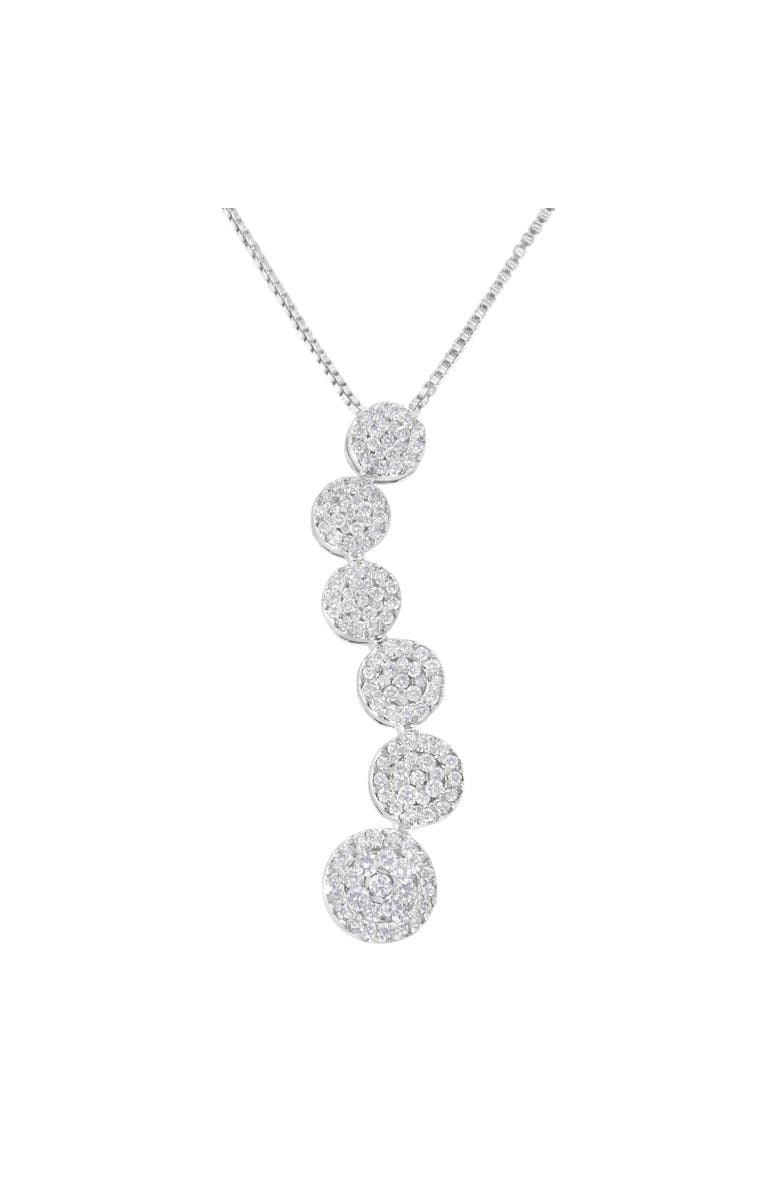 Haus of Brilliance 14K White Gold 1 cttw Diamond Cluster Journey Pendant Necklace, Main, color, White