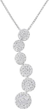 Haus of Brilliance 14K White Gold 1 cttw Diamond Cluster Journey Pendant Necklace
