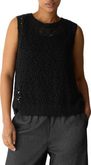 Eileen Fisher Organic Cotton Pointelle Shell