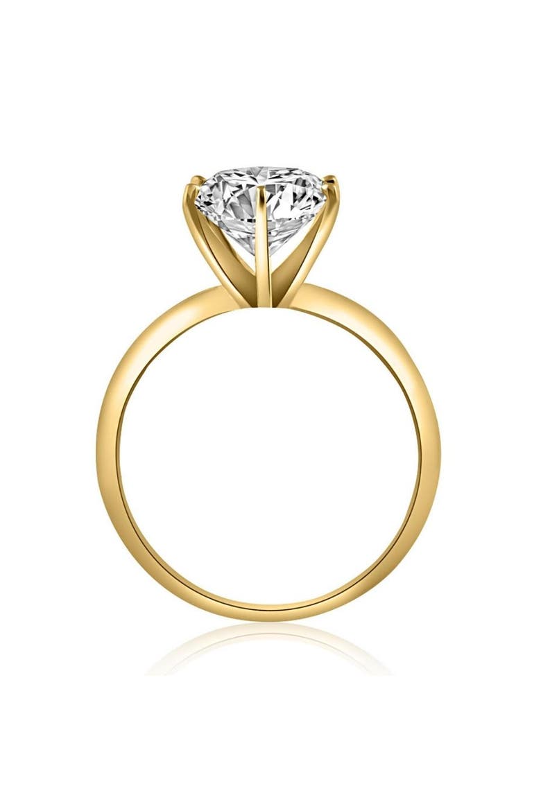 Certified 2 1/2CT Lab Grown Diamond Solitaire Thin Engagement Ring 14k Gold, Alternate, color, 14k Yellow Gold