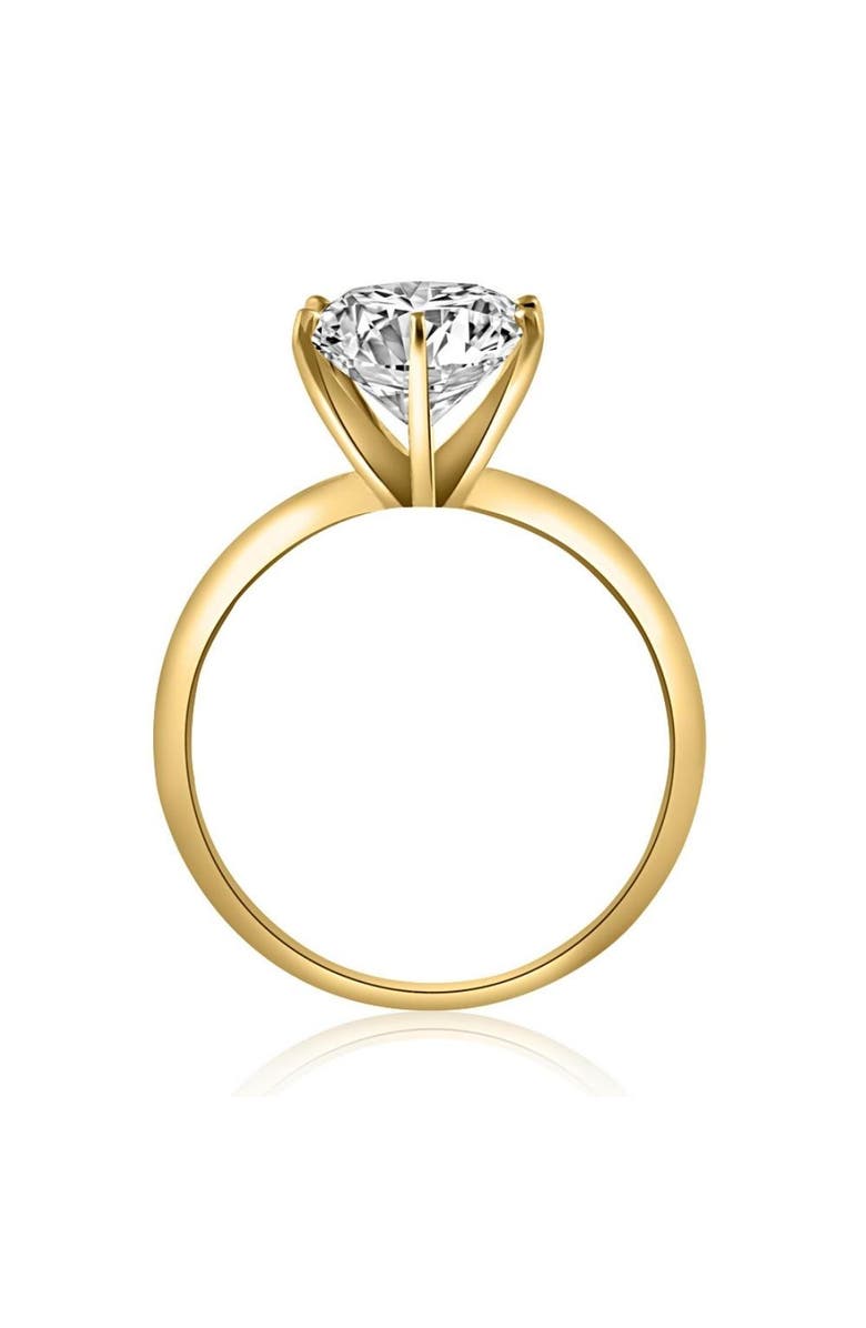 Bliss Diamond Certified 2 1/2CT Lab Grown Diamond Solitaire Thin Engagement Ring 14k Gold, Alternate, color, 14K Yellow Gold