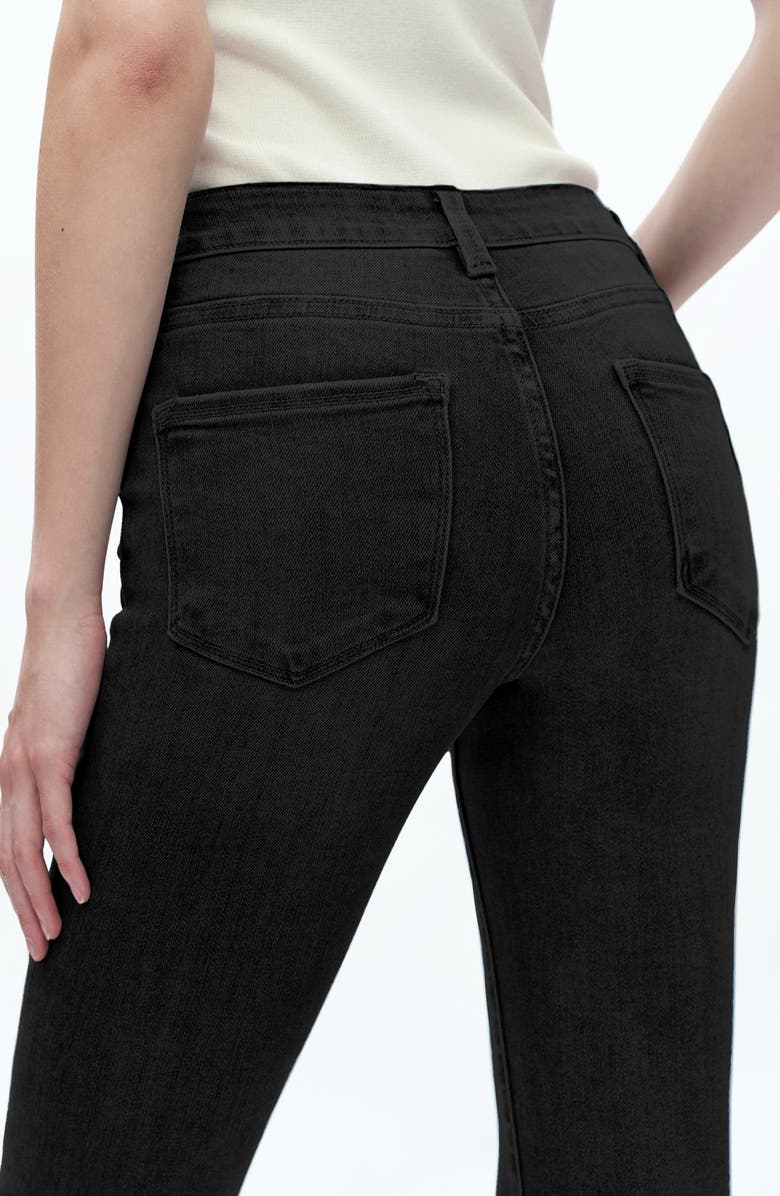 Bayeas Raw Hem Crop Straight Leg Jeans, Alternate, color, Black