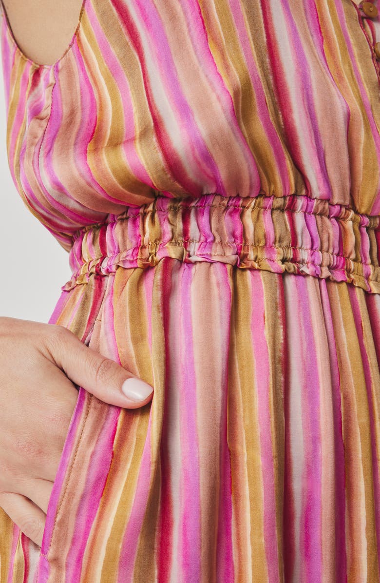 Splendid Kelsea Stripe Crop Wide Leg Jumpsuit, Alternate, color, Fuchsia Pink/ Multi