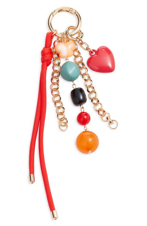 Heart Beaded Bag Charm