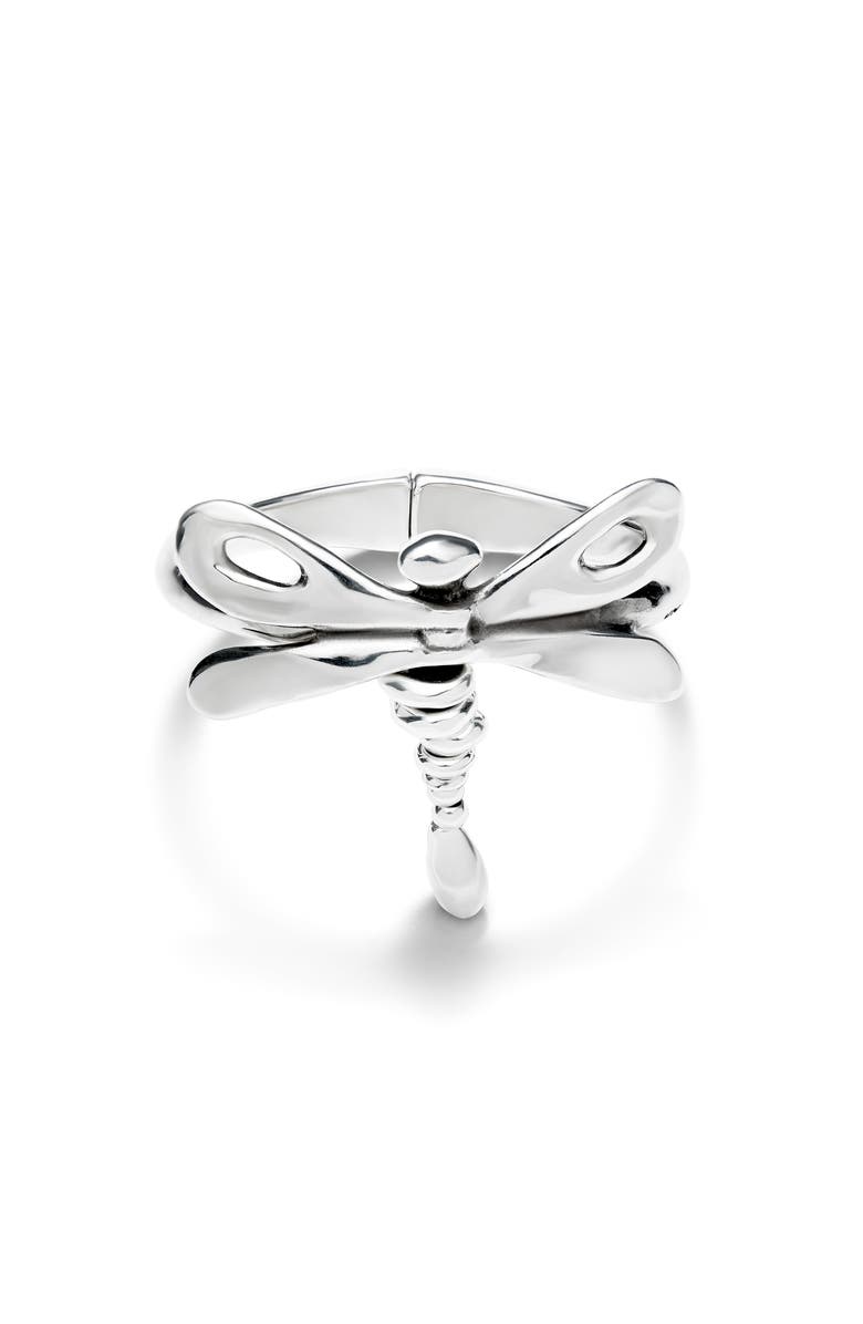 UNODE50 Bangle Bracelet with a Dragonfly, Main, color, Silver