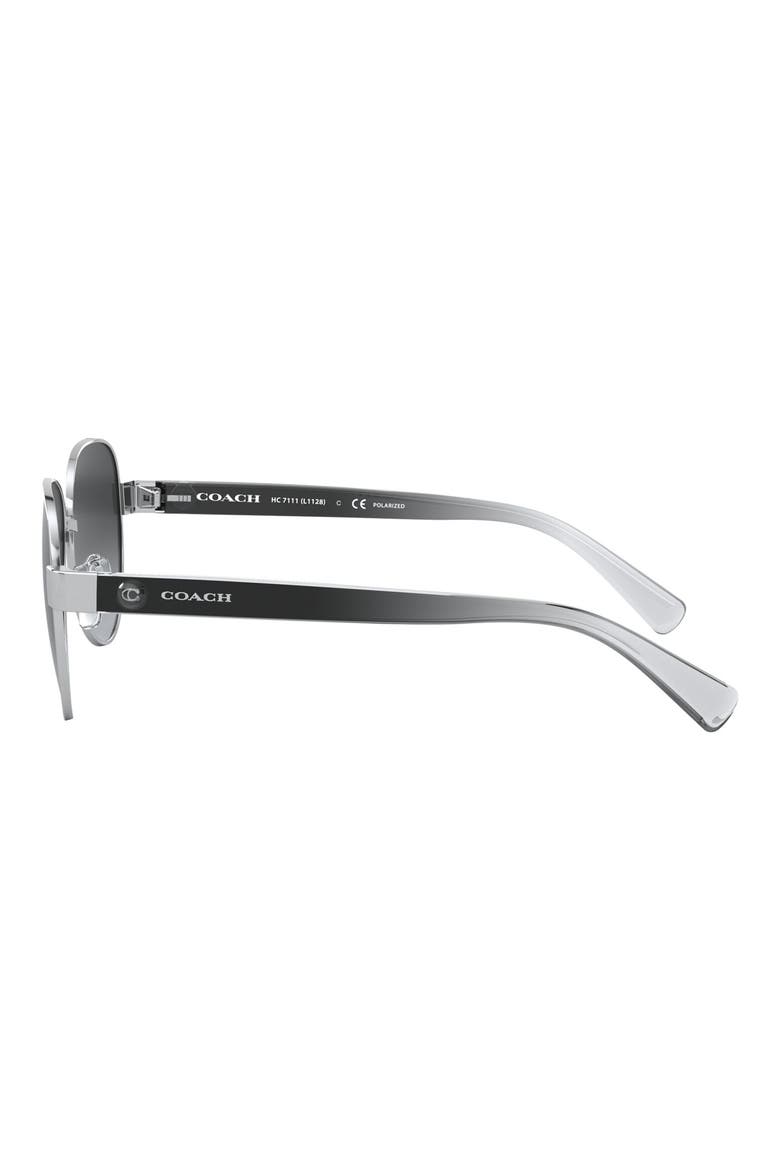 57mm Gradient Aviator Sunglasses, Alternate, color, SILVER