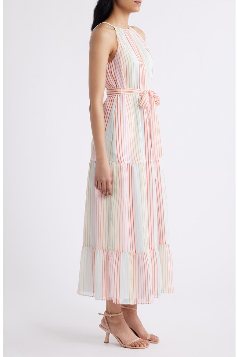 Stripe Sleeveless Midi Dress, Alternate, color, IVORY MULTI