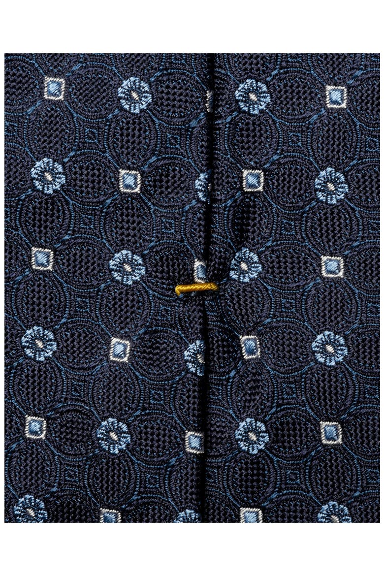 Floral Jacquard Silk Tie, Alternate, color, NAVY