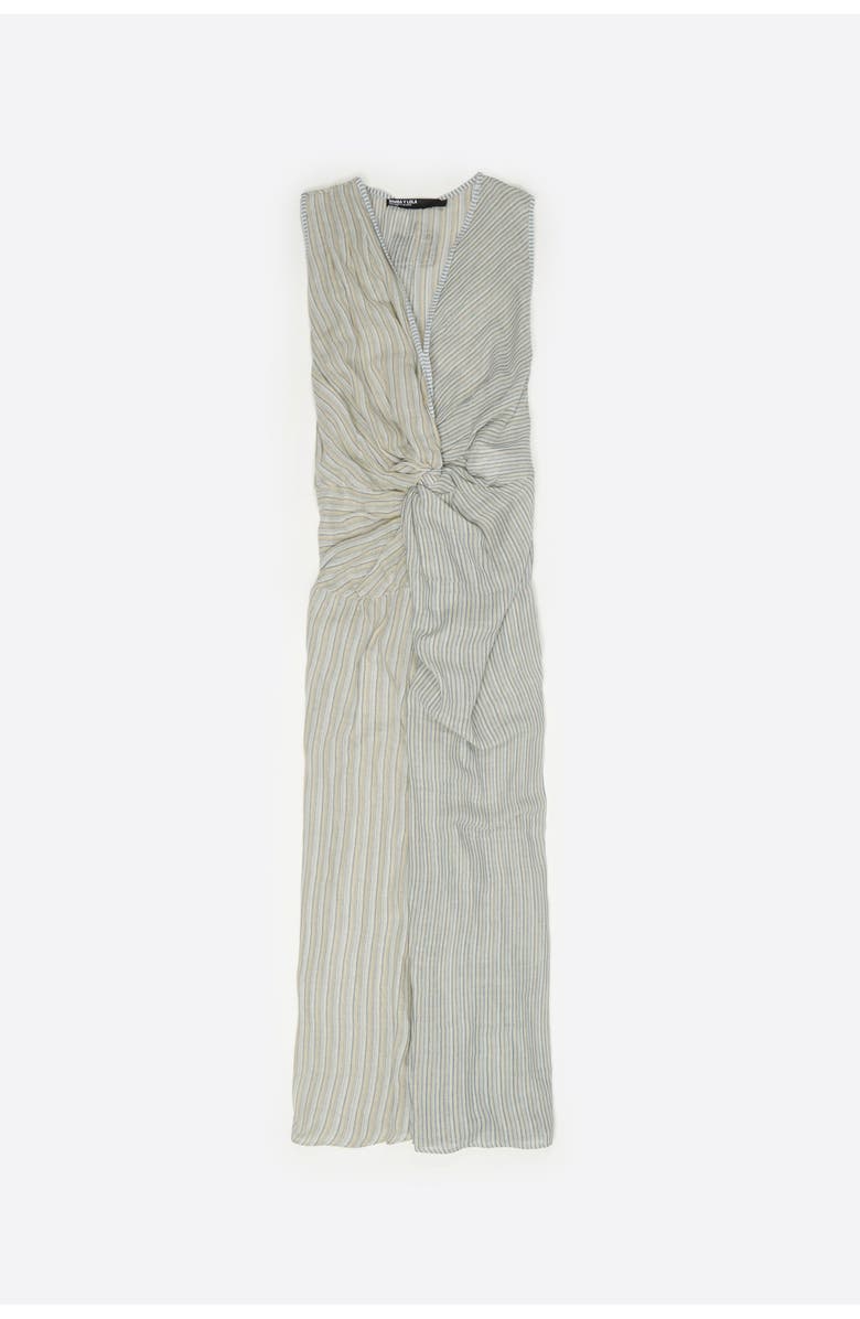 Bimba y Lola Striped Ruched Knot Dress, Alternate, color, Blue