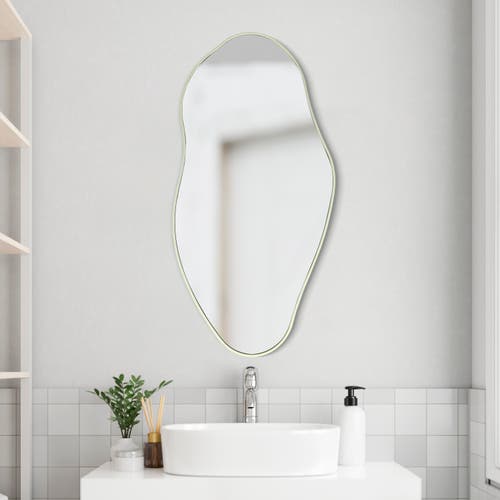 Jonathan Y Everly Irregular Framed Decorative Wall Mirror In Steel