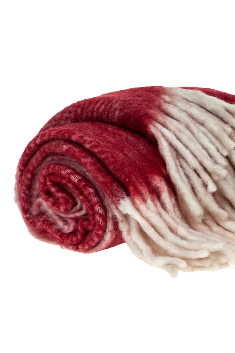 Nagar Transitional Red 52" x 67" Woven Handloom Throw Blanket, Alternate, color, RED