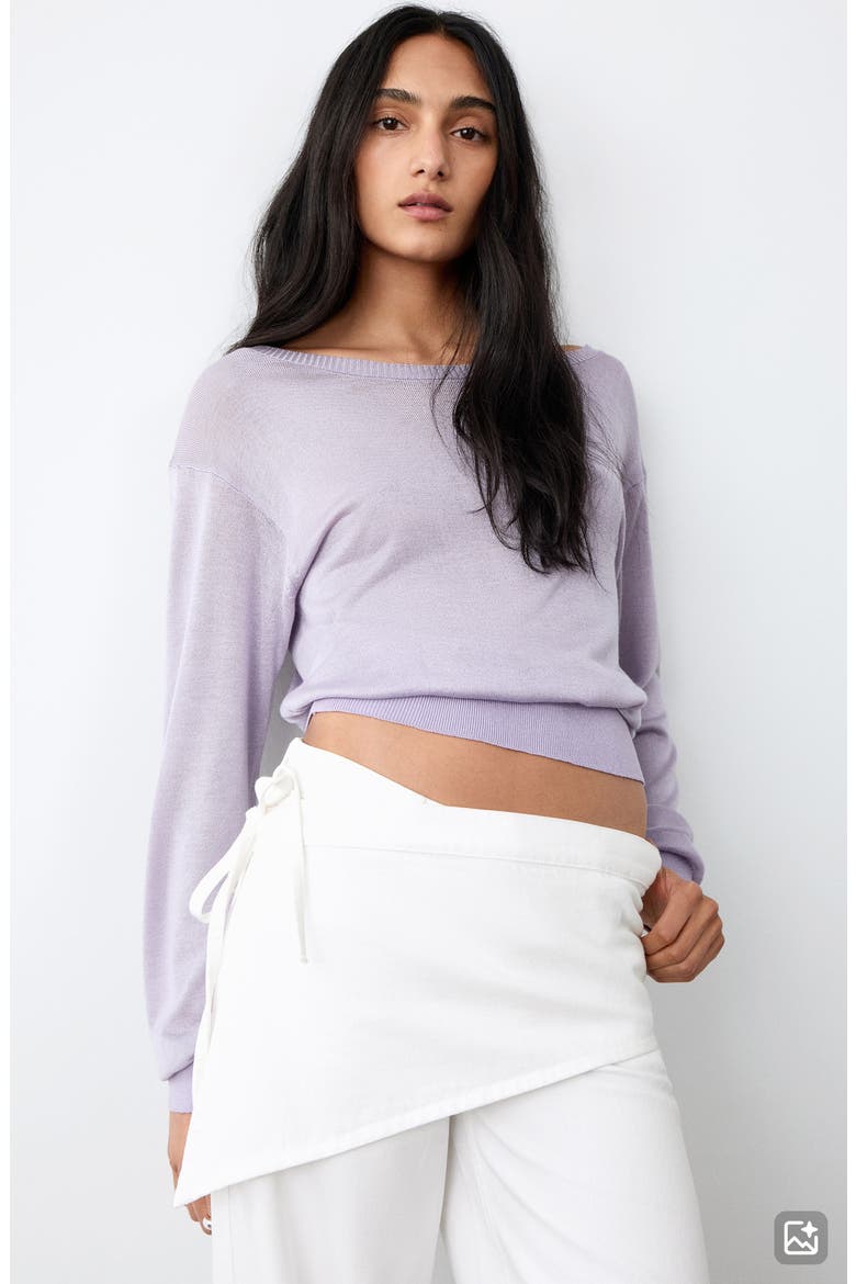 Removable Scarf Wide Leg Jeans, Alternate, color, OFF WHITE