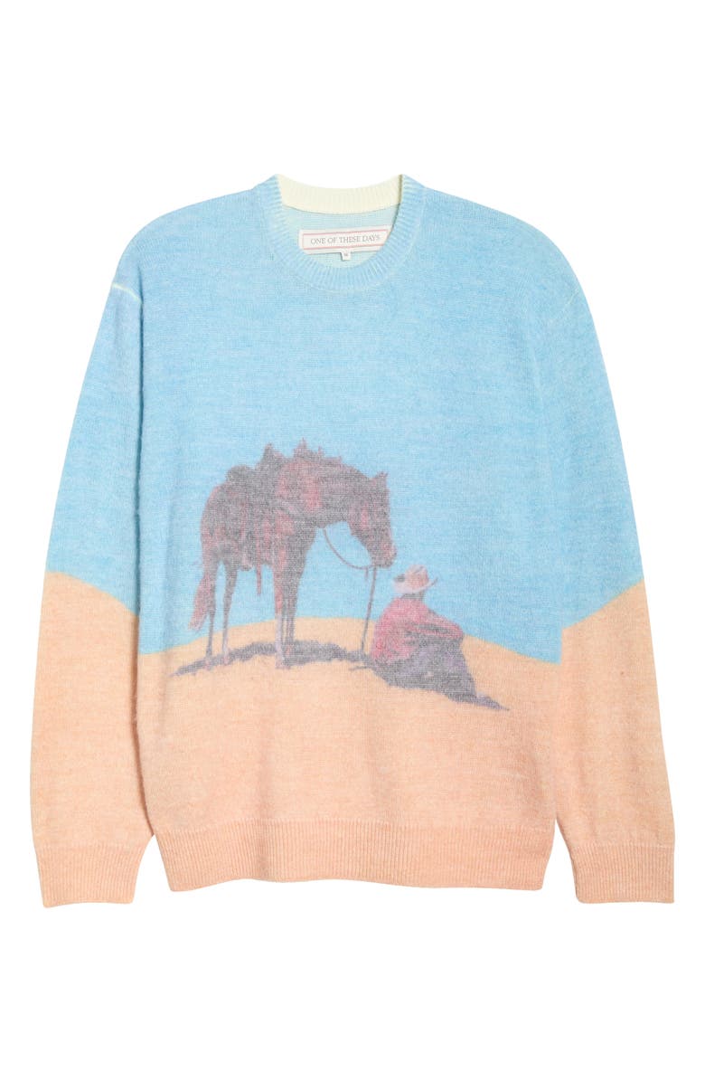 ONE OF THESE DAYS So Far Away Printed Sweater, Alternate, color, Multi