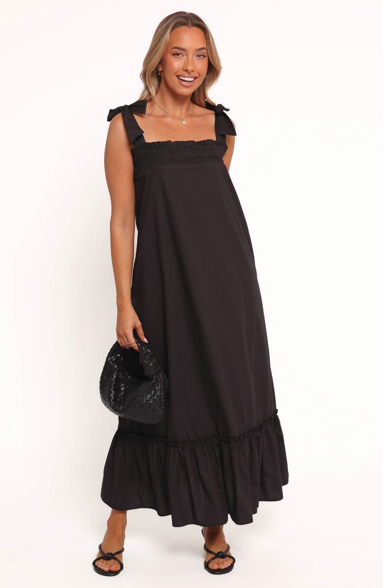 Petal & Pup Irina Stripe Maxi Dress, Alternate, color, Black