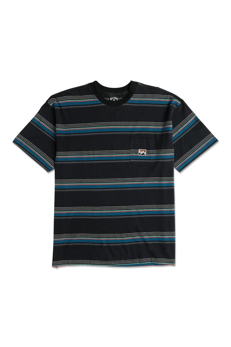 Baxter Oversize Stripe Pocket T-Shirt, Alternate, color, BLACK