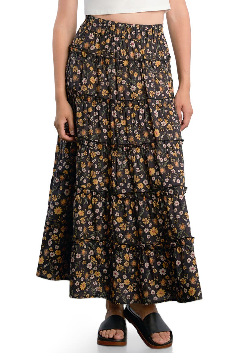 Follow Your Arrow Maxi Skirt, Main, color, NIGHT FLORAL