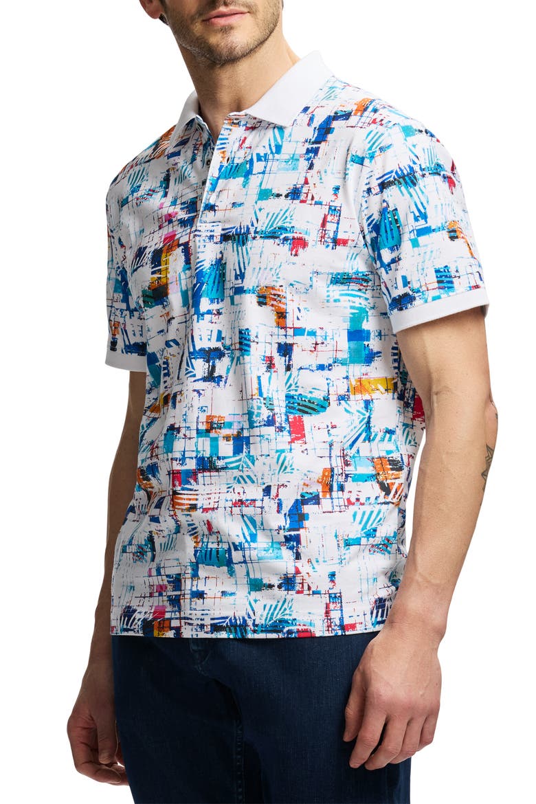 Hawkhurst Cotton Knit Polo, Alternate, color, MULTI WHITE