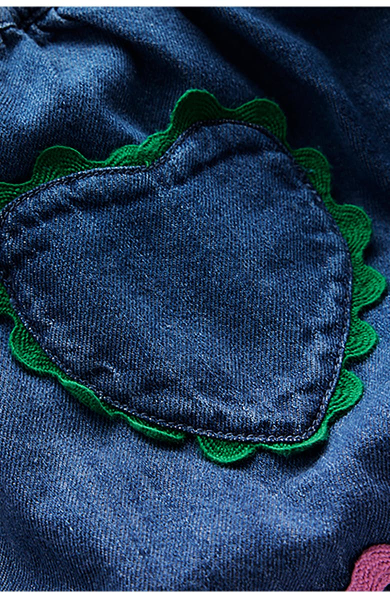 Mini Boden Kids' Rickrack Trim Denim Skirt, Alternate, color, Mid Vintage Denim