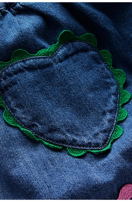 Mini Boden Kids' Rickrack Trim Denim Skirt In Blue